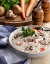 Bowl of cream of mushroom soup Royalty Free Stock Photo