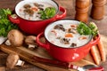 Bowl of cream of mushroom soup Royalty Free Stock Photo