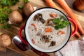 Bowl of cream of mushroom soup Royalty Free Stock Photo