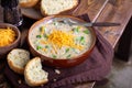 Bowl of Creamy Broccoli Cheddar Cheese Soup Royalty Free Stock Photo