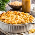 Bowl of creamy and cheesy baked macaroni and cheese Royalty Free Stock Photo