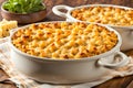 Bowl of creamy and cheesy baked macaroni and cheese Royalty Free Stock Photo