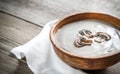 Bowl of creamy mushroom soup Royalty Free Stock Photo