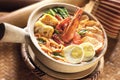 A bowl of Curry laksa noodle with prawn