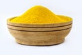 Bowl with curry powder, turmeric powder spice, ground turmeric powder Royalty Free Stock Photo