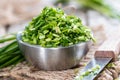 Bowl with cutted Chive