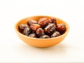 A bowl of dates, White Background, Royalty Free Stock Photo