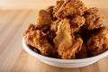 bowl of deep fried chicken wings Royalty Free Stock Photo