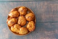 Bowl of deep fried Nigeran Akara Beancakes on a plate Royalty Free Stock Photo