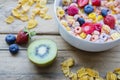 Bowl of delicious cereal breakfast