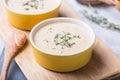 A bowl of delicious homemade cream of mushroom soup Royalty Free Stock Photo