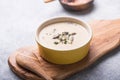 A bowl of delicious homemade cream of mushroom soup Royalty Free Stock Photo