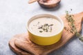 A bowl of delicious homemade cream of mushroom soup Royalty Free Stock Photo