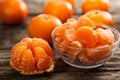 Bowl of delicious sweet clementine Royalty Free Stock Photo