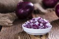 Bowl with (diced) Red Onions Royalty Free Stock Photo