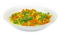 Bowl of diced vegetables