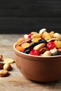 Bowl with different dried fruits and nuts Royalty Free Stock Photo