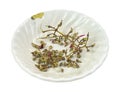 Bowl with discarded grape seeds and stems
