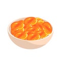 Bowl Of Dried Apricot, Food Item Rich In Proteins, Important Element Of The Healthy Balanced Diet Vector Illustration