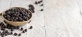 Bowl of dried  black chickpea closeup Royalty Free Stock Photo