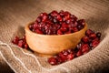 A bowl of dried cranberries Royalty Free Stock Photo