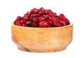 A bowl of dried cranberries