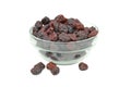 A bowl of dried cranberries Royalty Free Stock Photo