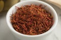 Bowl with dried saffron Royalty Free Stock Photo