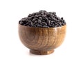 Bowl of Dry Black Beans Isolated on a White Background Royalty Free Stock Photo