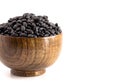 Bowl of Dry Black Beans Isolated on a White Background Royalty Free Stock Photo