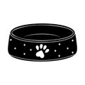 Bowl for dry food and water for dogs and cats, icon, Vector isolated illustration Royalty Free Stock Photo
