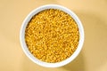 Bowl of Dry Healthy Golden Linseed Seeds