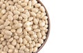 Bowl of Dry Navy Beans Isolated on a White Background Royalty Free Stock Photo