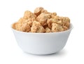 Bowl of dry soya chunks Royalty Free Stock Photo