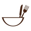 bowl with eating utensils icon Royalty Free Stock Photo