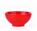 Bowl empty red on white background Royalty Free Stock Photo