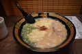 A bowl of Ichiran Ramen from Fukuoka, Japan.