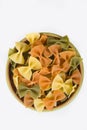 Bowl with farfalle pasta Royalty Free Stock Photo