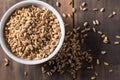 Bowl of farrow grain healthy carb seed Royalty Free Stock Photo