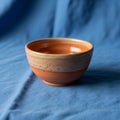 Bowl features a two toned design with an unglazed textured surface in Royalty Free Stock Photo