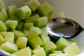 Bowl of fesh cut breakfast honeydew melon Royalty Free Stock Photo