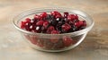 Delicious Red and Black Candied Cherries in Glass Bowl Royalty Free Stock Photo