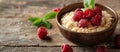 Oatmeal Bowl With Raspberries