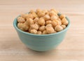 Bowl filled with organic garbanzo beans on table