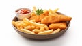 Delicious Fish And Chips Meal In A Whiplash Curves Style