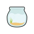 Bowl fish pet life marine aquatic swim icon. Vector graphic