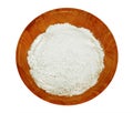 Bowl of flour isolated on white