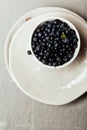 Bowl with forest blueberry Royalty Free Stock Photo