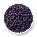 Bowl of freeze dried blueberries Royalty Free Stock Photo