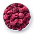Bowl of freeze dried raspberries Royalty Free Stock Photo